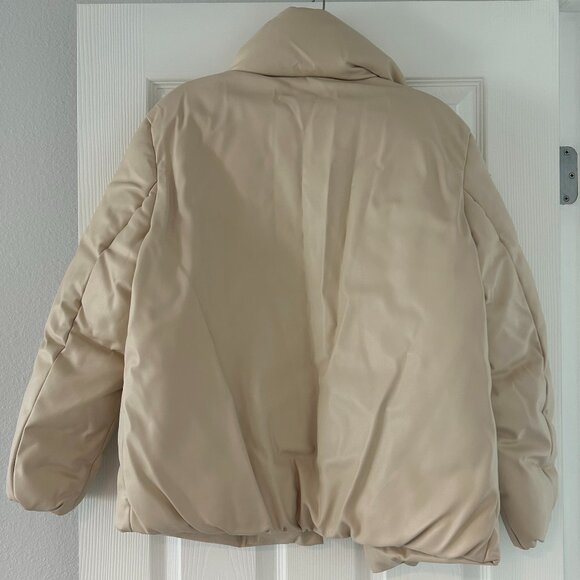 Mango Cream Faux Leather Puffer Jacket - Picture 5 of 5